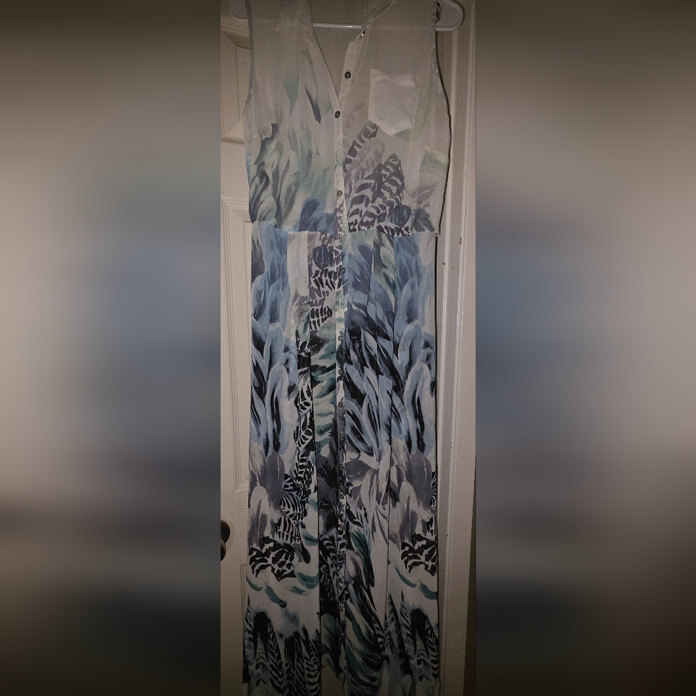 Cato Blue and White Maxi Dress